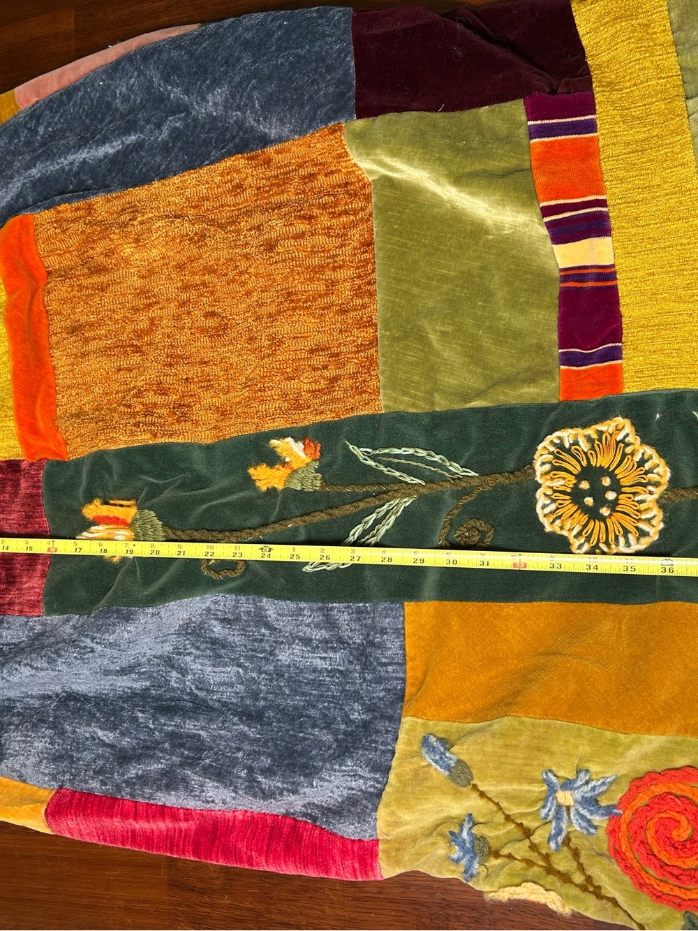 Vintage patchwork velvet quilt skirt sm/med - Picture 8 of 11